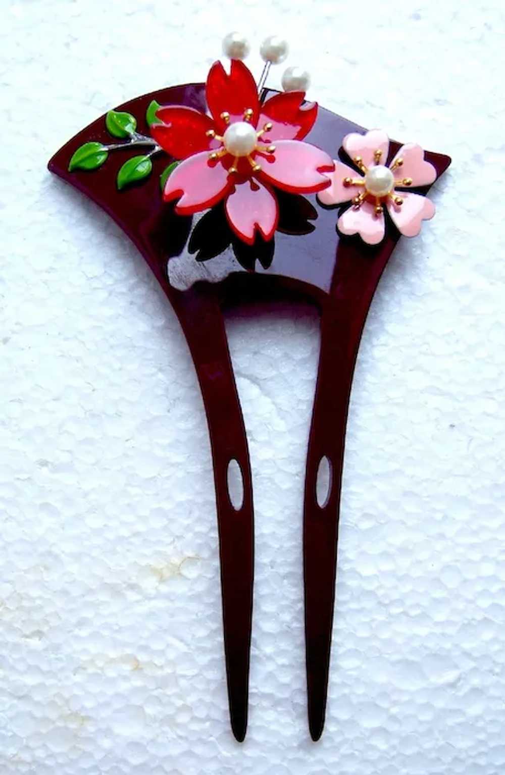 Two vintage Japanese hair comb kanzashi hair acce… - image 8