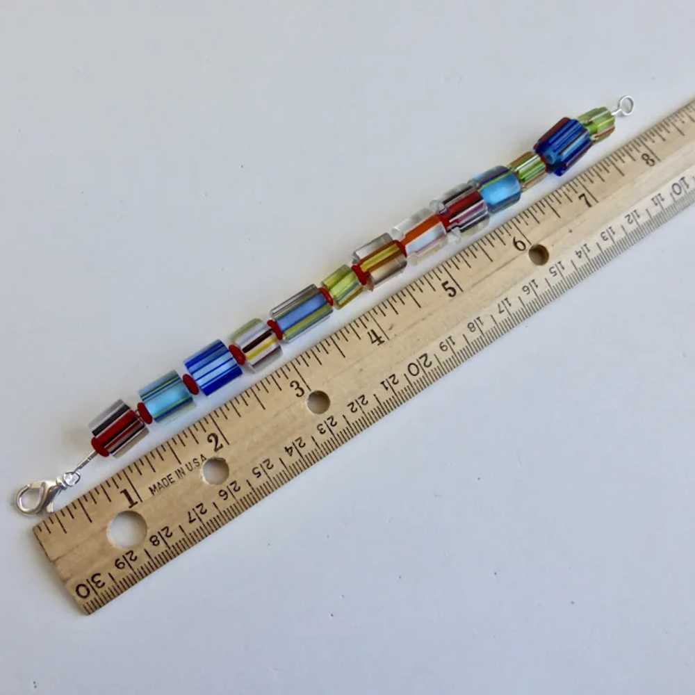 Artisan Bracelet of Hand Crafted  Glass Cane Bead… - image 5