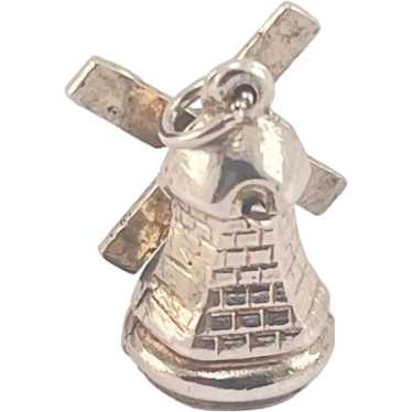 Sterling Silver Mechanical Windmill Charm Sterling