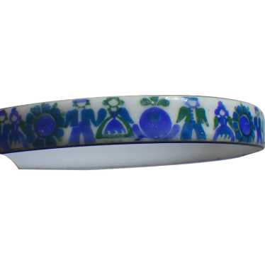 Vintage Austrian Folk Art Enamel Bracelet, Small … - image 1