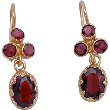 Victorian Revival Garnet Dangle Earrings 5.78 Car… - image 1