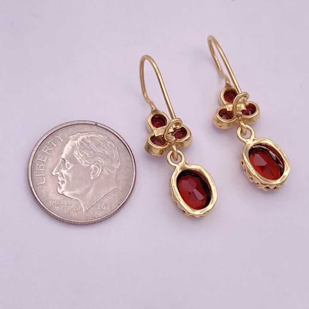 Victorian Revival Garnet Dangle Earrings 5.78 Car… - image 4