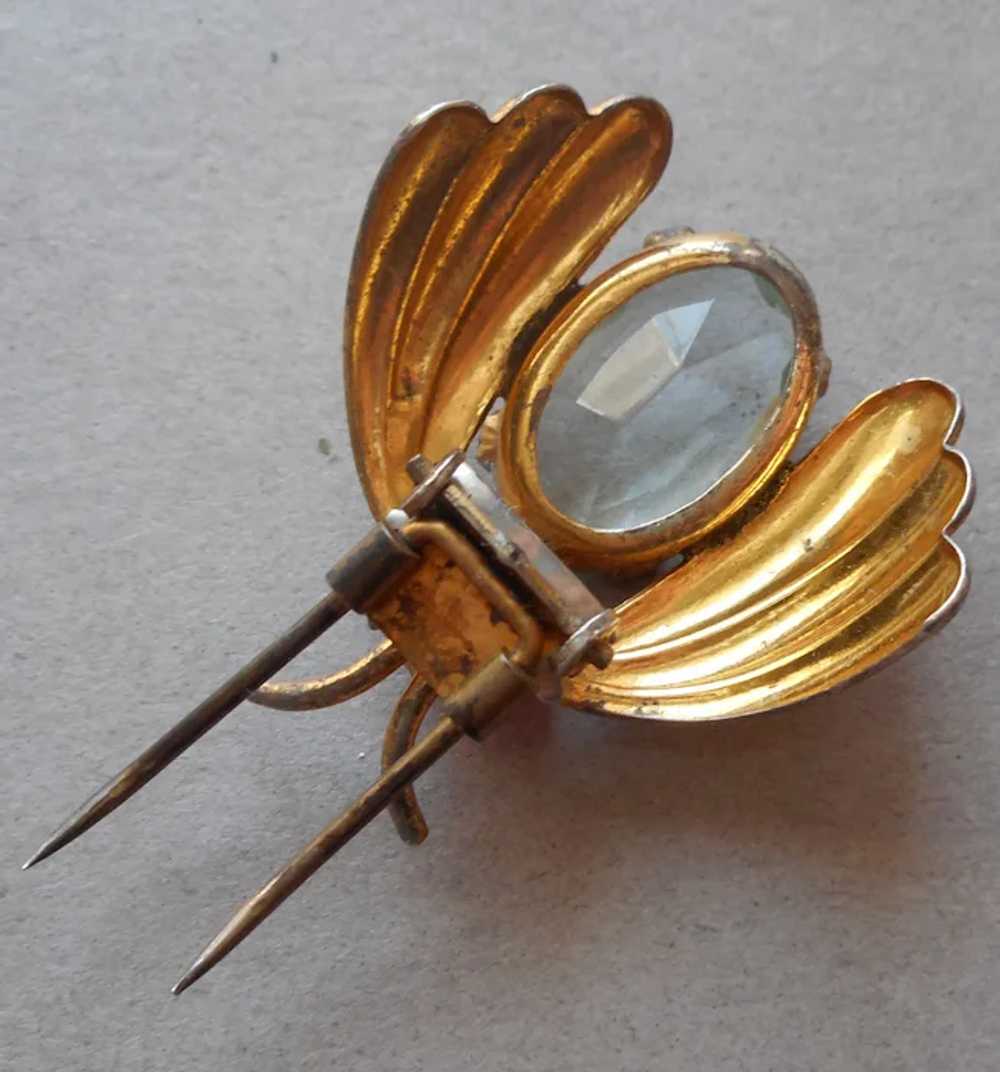 Pair Fur Clips Sterling Silver Gold Plated Vermei… - image 8