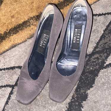 Stuart Weitzman gray suede heels