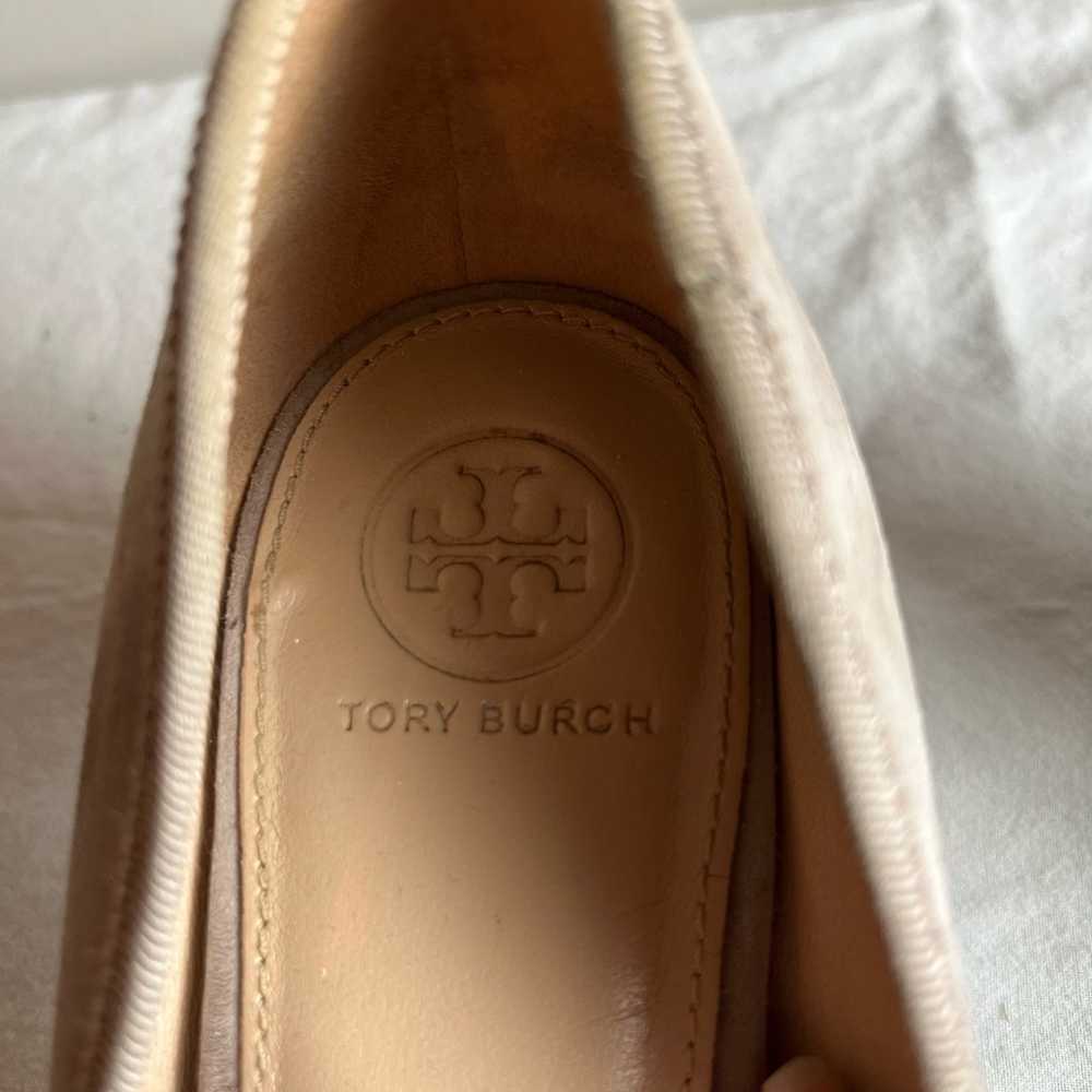 Tory Burch Laila Leather/ Suede Pump Heels Dust S… - image 5