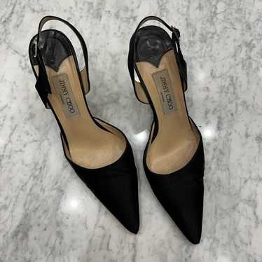 Jimmy Choo Black Satin Heels size 38.5 - image 1