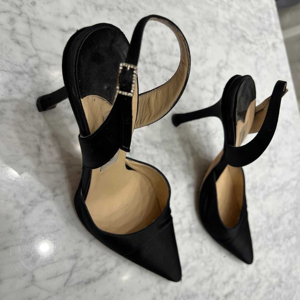 Jimmy Choo Black Satin Heels size 38.5 - image 3