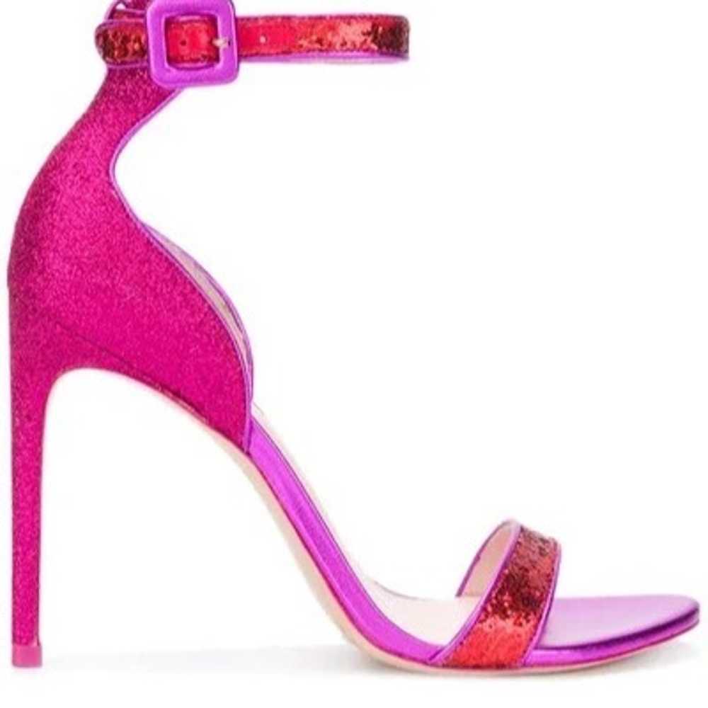 SOPHIA WEBSTER HOT PINK GLITTER NICOLE Ankle Stra… - image 2