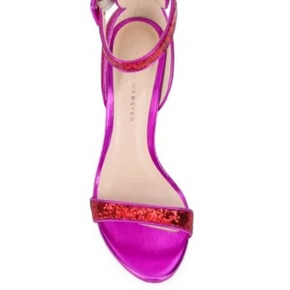 SOPHIA WEBSTER HOT PINK GLITTER NICOLE Ankle Stra… - image 3