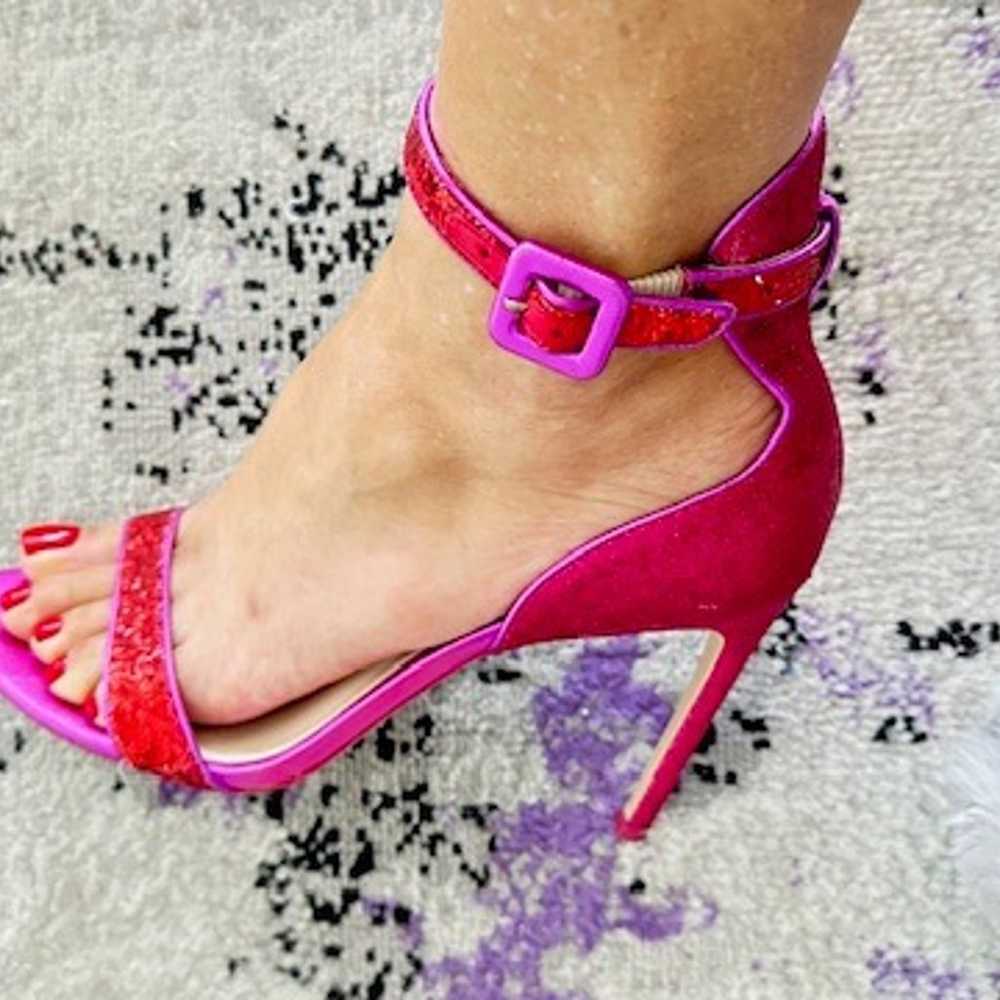 SOPHIA WEBSTER HOT PINK GLITTER NICOLE Ankle Stra… - image 6