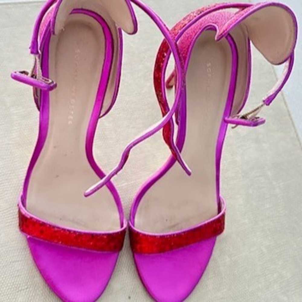 SOPHIA WEBSTER HOT PINK GLITTER NICOLE Ankle Stra… - image 9