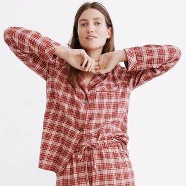 Madewell Flannel Bedtime Pajama Plaid Top - image 1