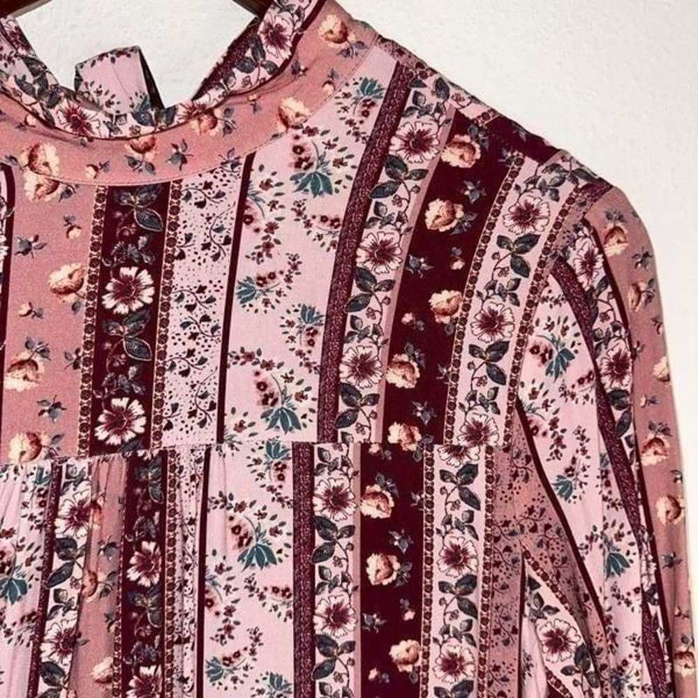 Andree by Unit Womens S Burgandy & Pink Boho Flor… - image 4