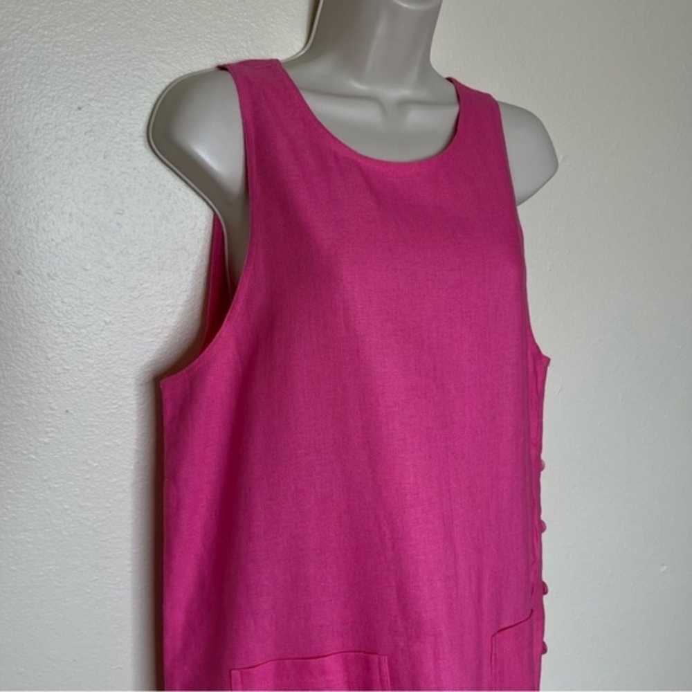 Denim and Co Linen Blend Jumper Dress Pink Maxi B… - image 2