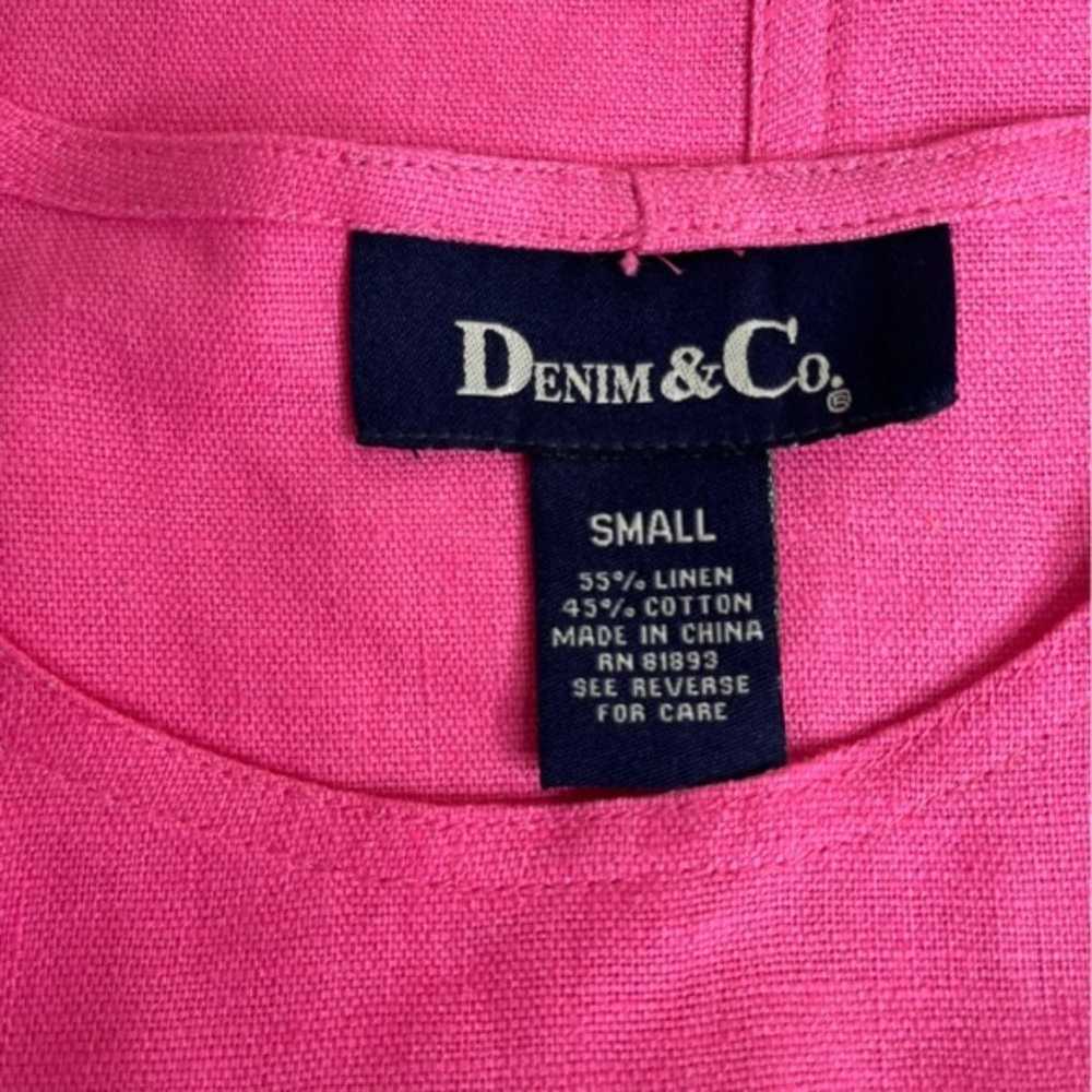 Denim and Co Linen Blend Jumper Dress Pink Maxi B… - image 5