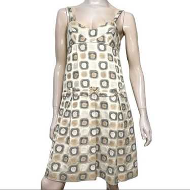 Luca Luca Size IT 44 US 8 Beige Geometric Print D… - image 1