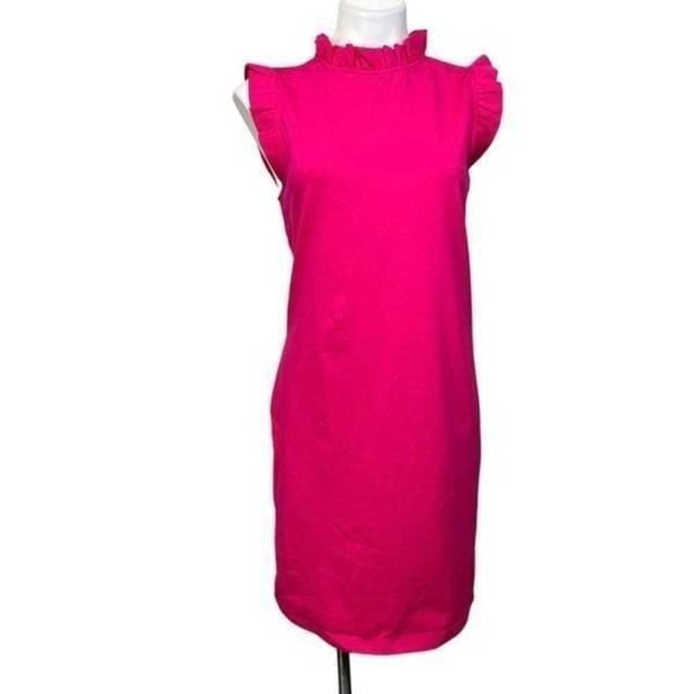 Carole Christian hot neon pink ruffle sleeve stre… - image 2