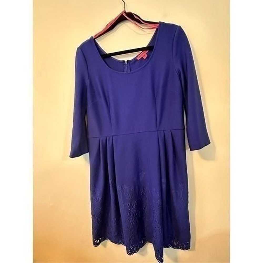 Betsey Johnson Cobalt Blue 3/4 Sleeve Scalloped H… - image 2