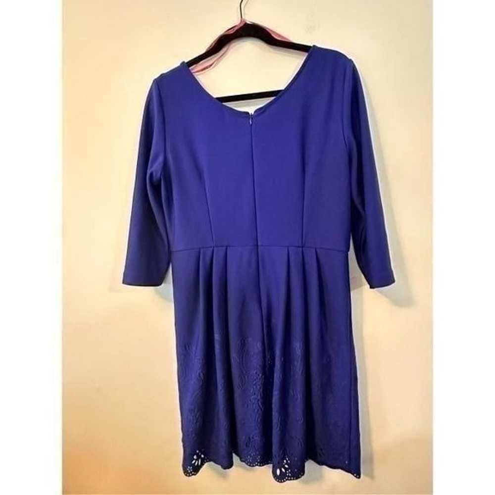 Betsey Johnson Cobalt Blue 3/4 Sleeve Scalloped H… - image 4