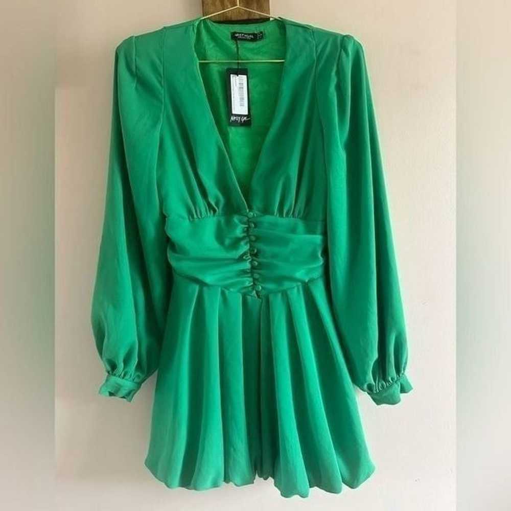 NWT Nasty Gal Green Button Down Mini Dress || siz… - image 2
