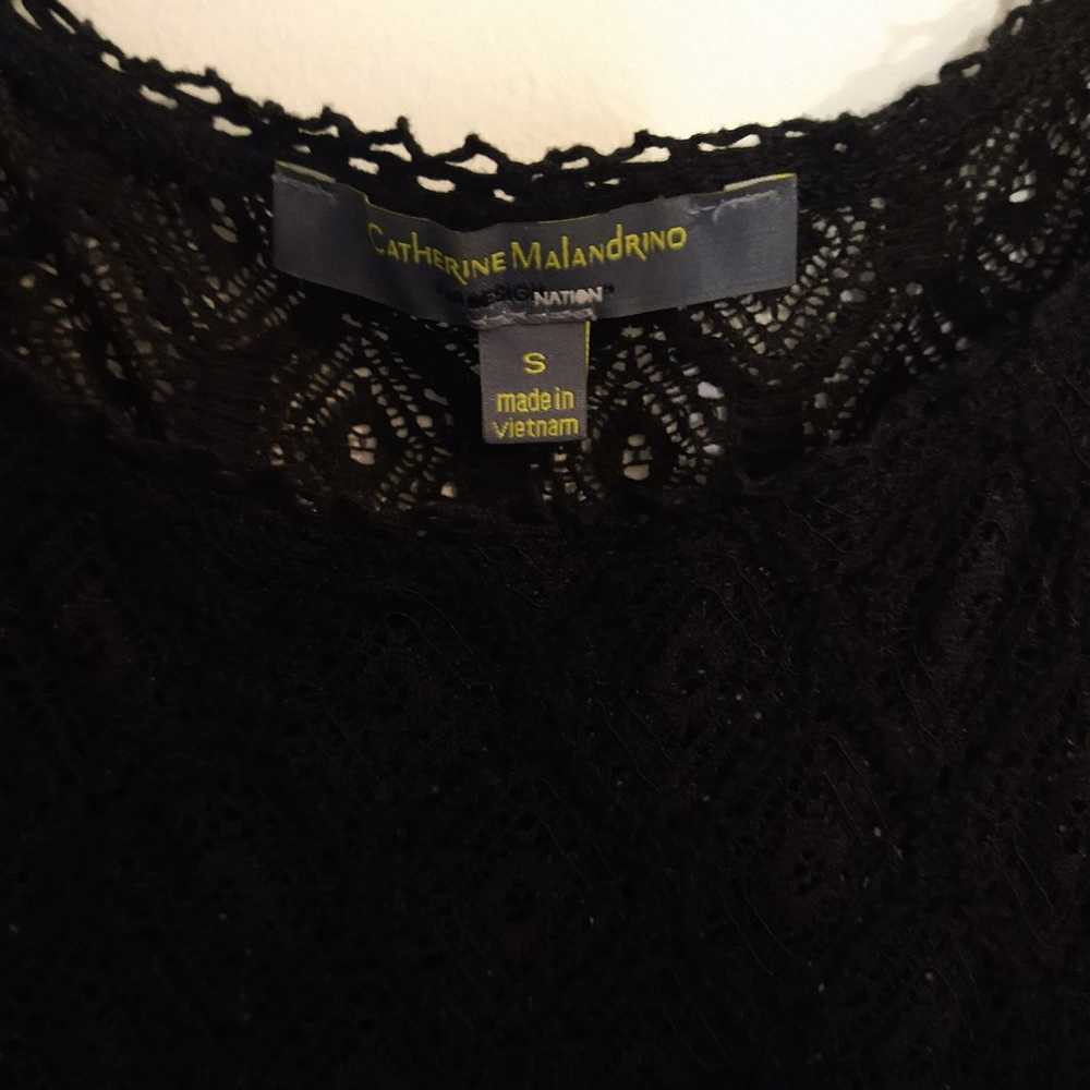 catherine malandrino black small laced sleeveless… - image 9