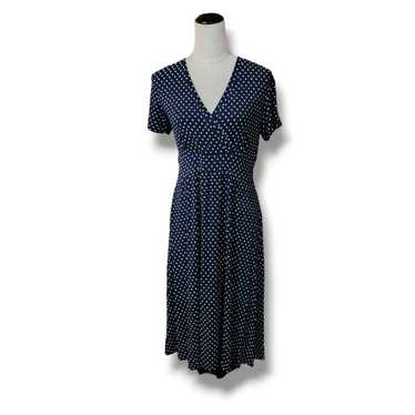 L.L. Bean Polka Dot Knit A-Line Dress