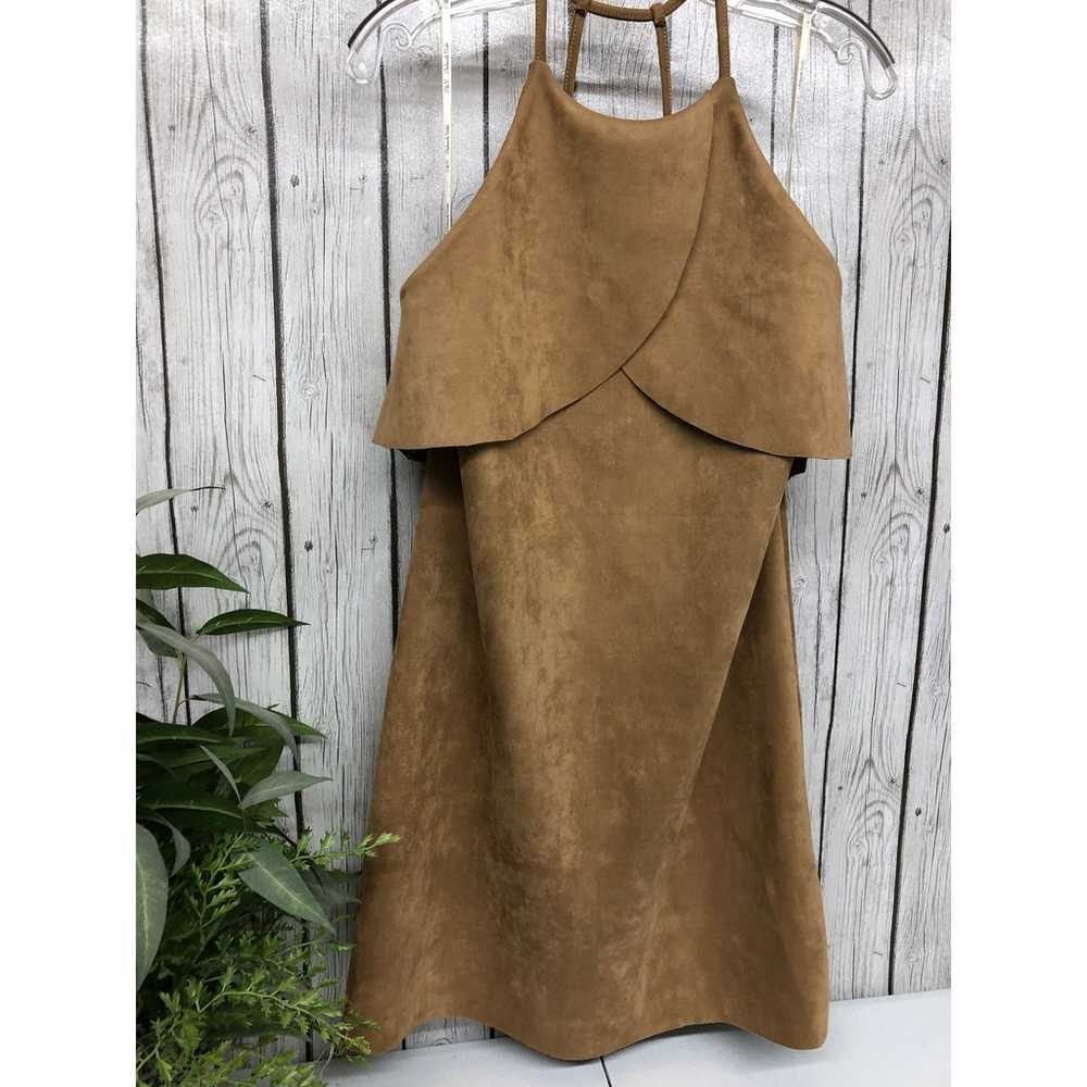 C & V Chelsea & Violet Tan Faux Suede Dress Size … - image 1