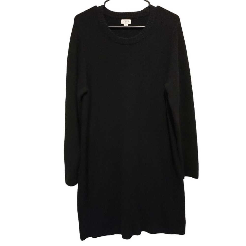 J Crew Factory Black Long Sleeve Sweater Dress Wo… - image 4