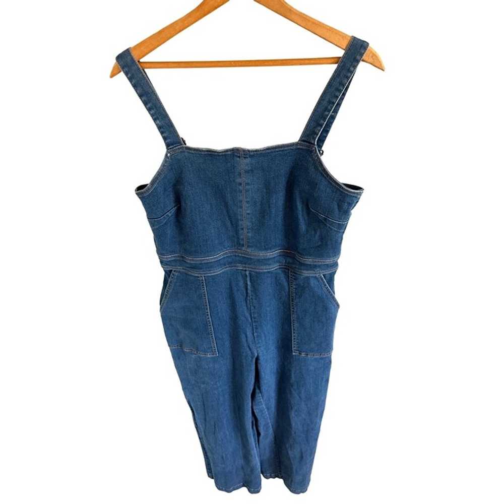 Eva Mendes Jean Jumpsuit Wide LED Zipper Back Sle… - image 2
