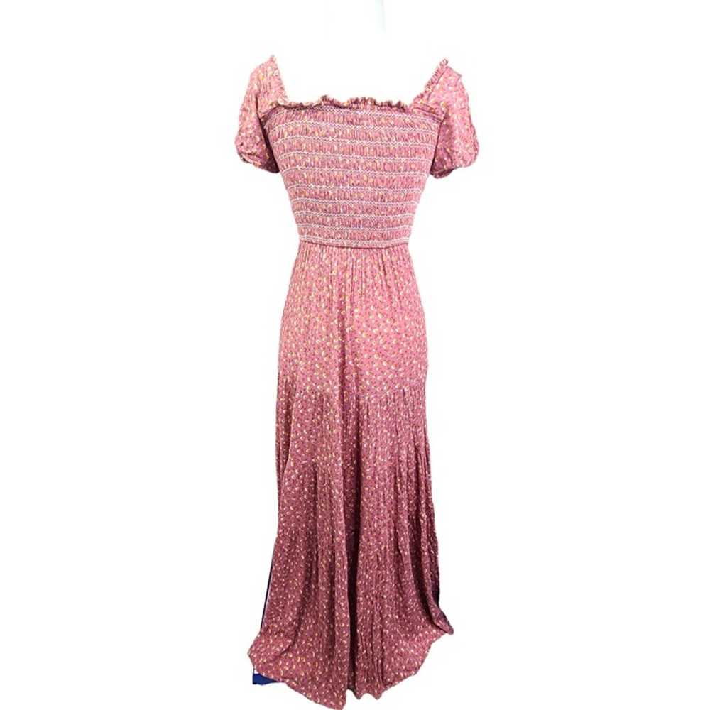 Storia Old Rose Pink Floral Smocked Boho Maxi Dre… - image 7