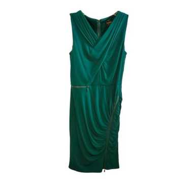 Laundry Shelli Segal Sz 2 Green Ruched Draped She… - image 1