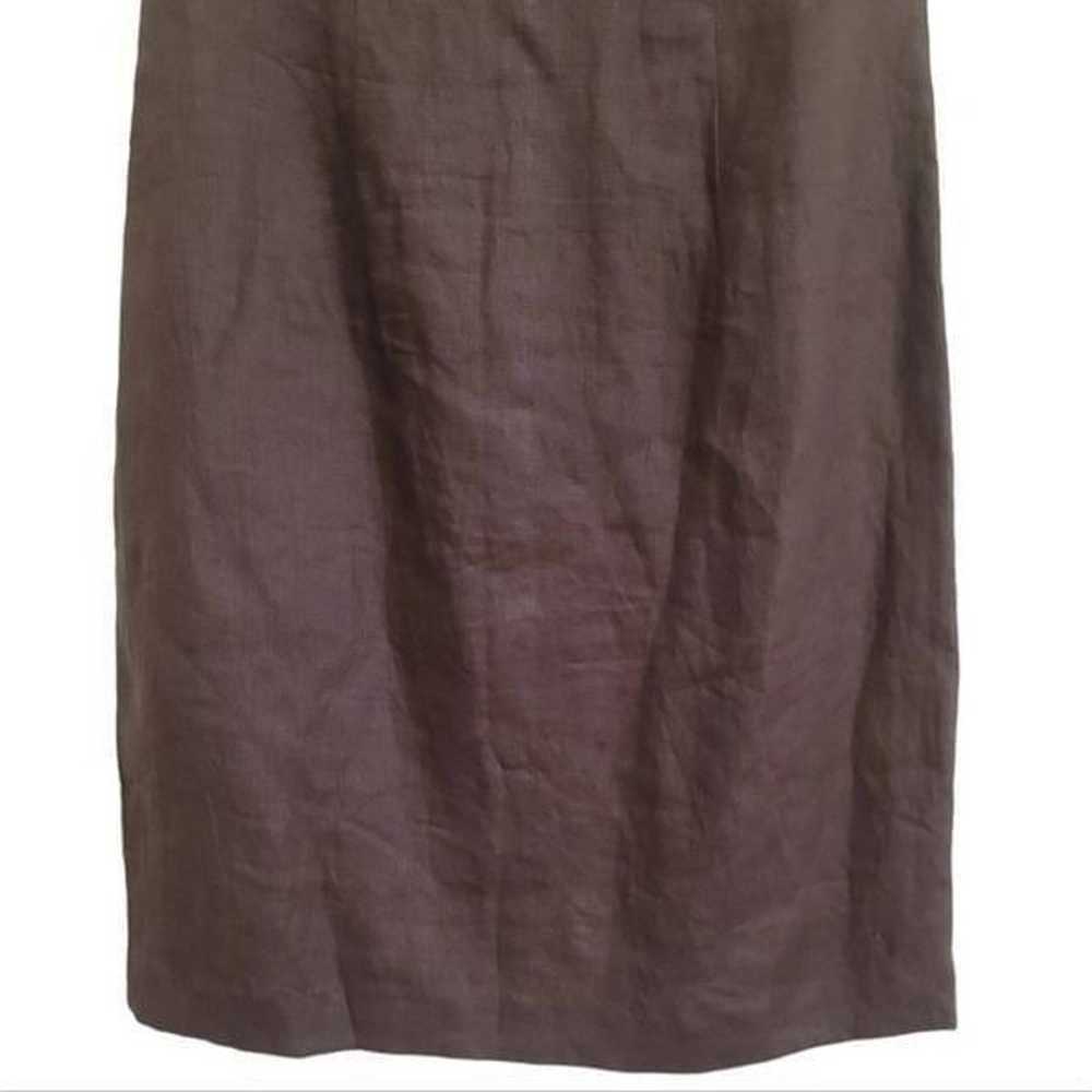 Talbots Brown Linen Sleeveless Dress Sz 4 - image 6