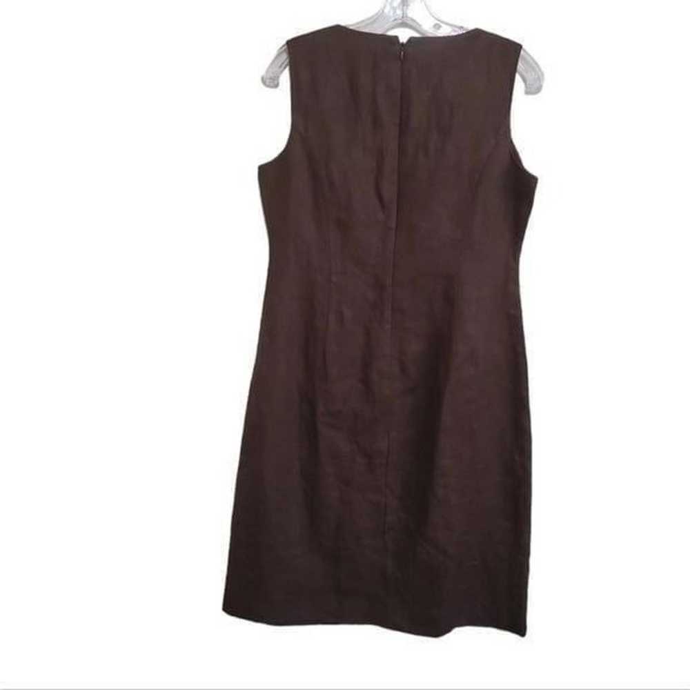 Talbots Brown Linen Sleeveless Dress Sz 4 - image 7