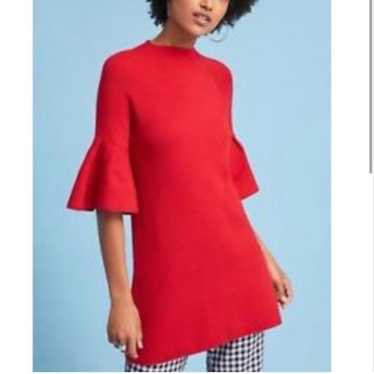 Anthropologie l MOTH Red Bell Sleeve Sweater Dress