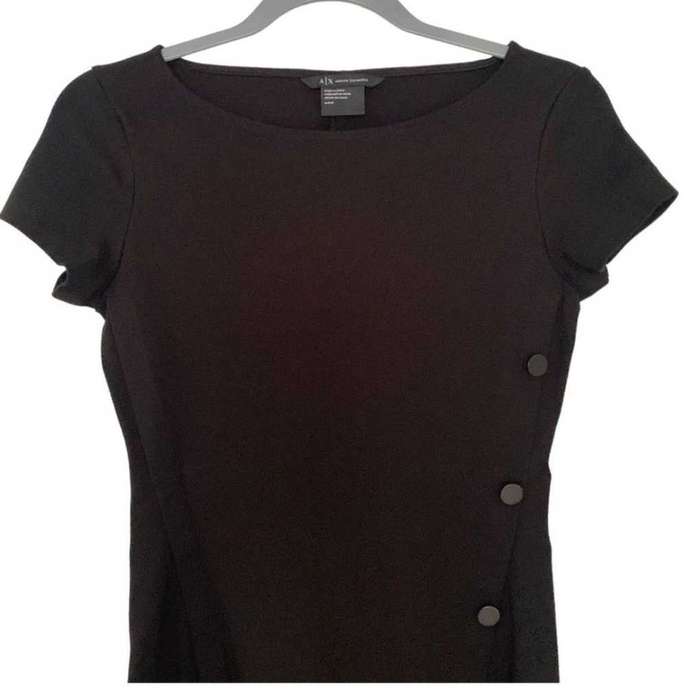 Armani Exchange LBD Black Mini Dress Size S - image 2