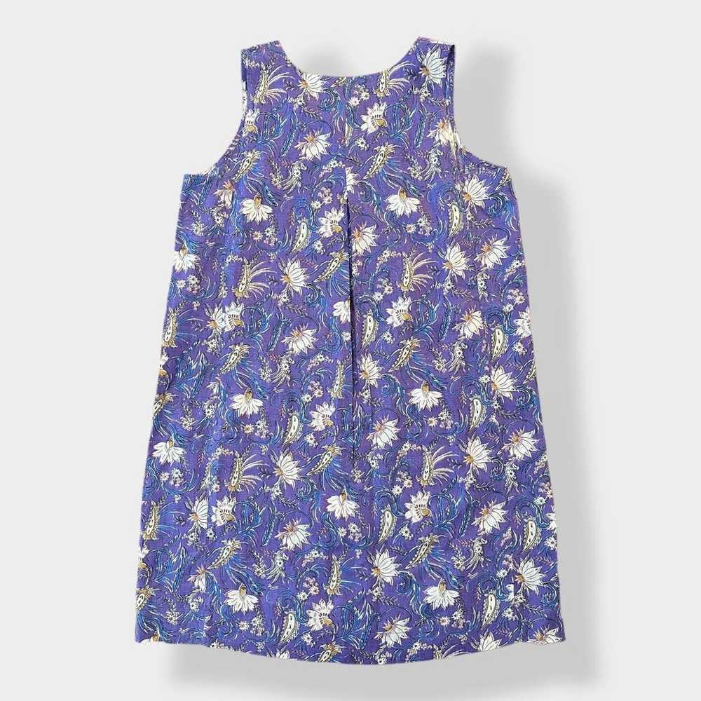 J. Jill NWOT Love Linen Purple floral Mini dress … - image 6
