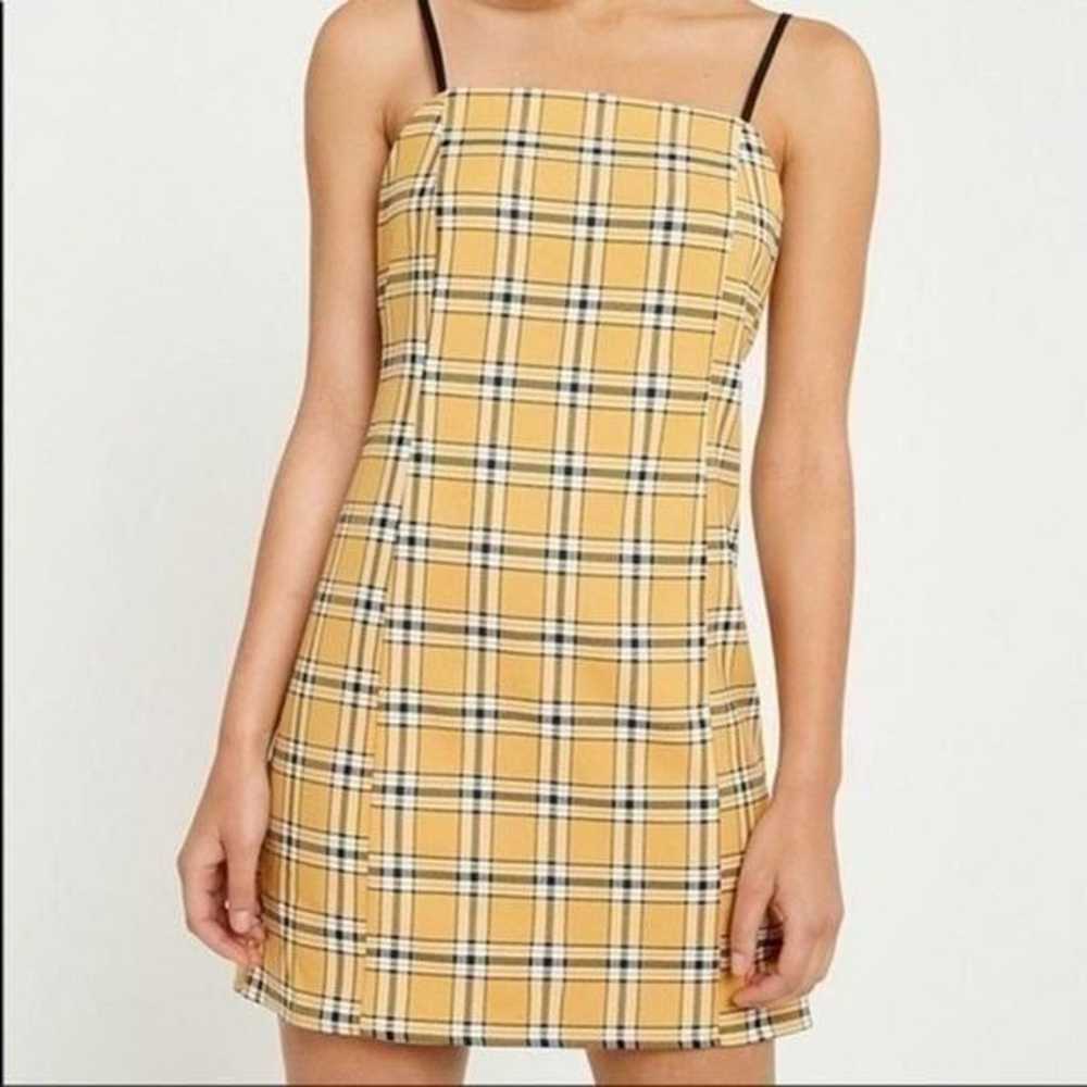 Urban Outfitters Yellow Check Slip Mini Dress Siz… - image 2