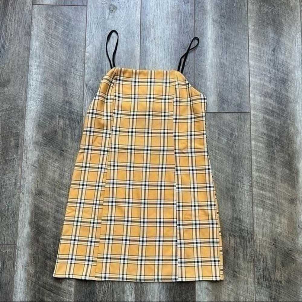 Urban Outfitters Yellow Check Slip Mini Dress Siz… - image 3