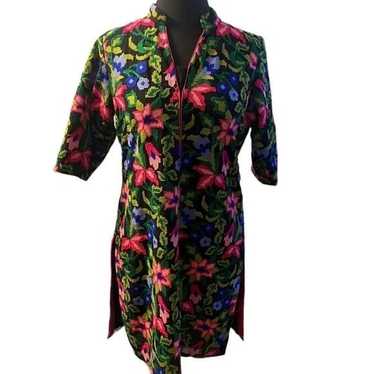 NWOT Black with Multi Color Floral Embroidery