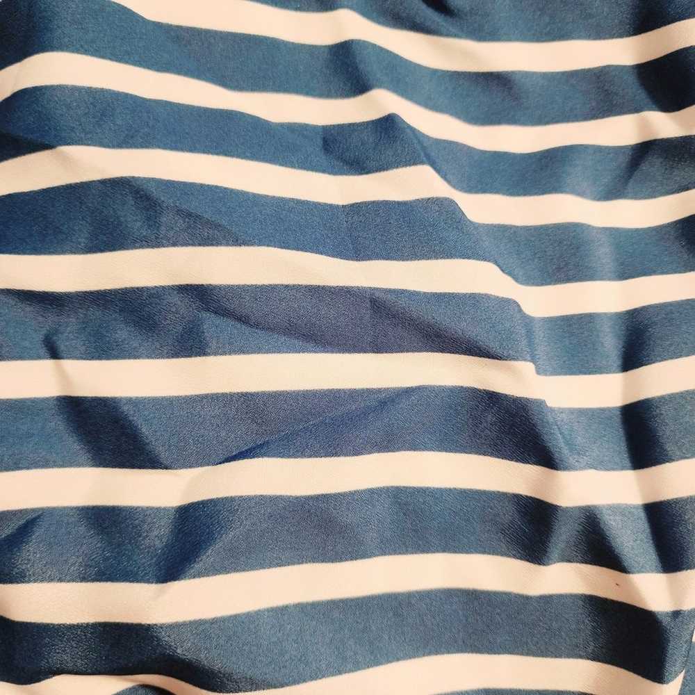 J. Crew Blue And White Stripe Sleeveless Dress Wo… - image 4