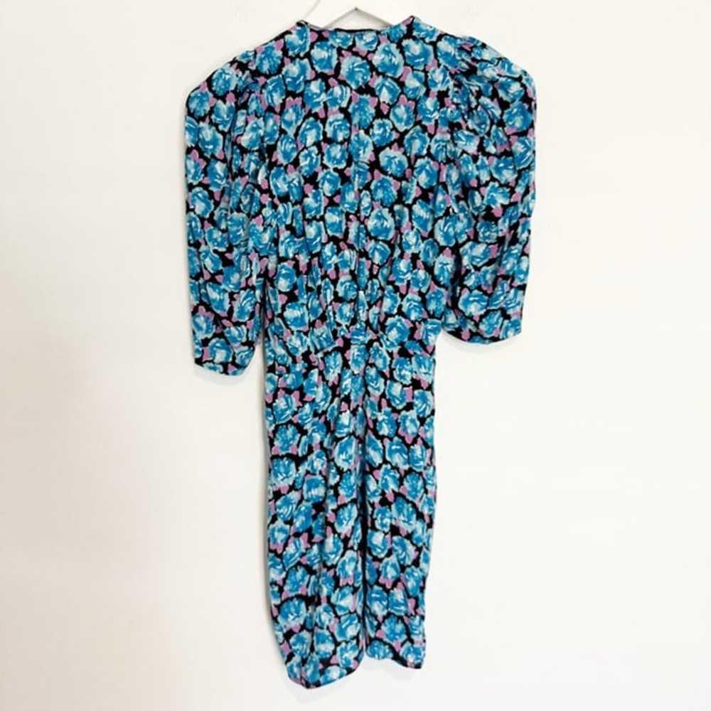 Zara Puff Sleeve V-Neck Wrap Front Mini Dress Boh… - image 10