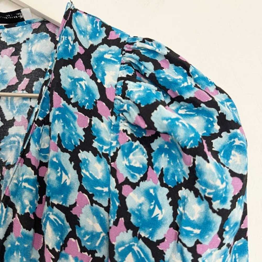 Zara Puff Sleeve V-Neck Wrap Front Mini Dress Boh… - image 5