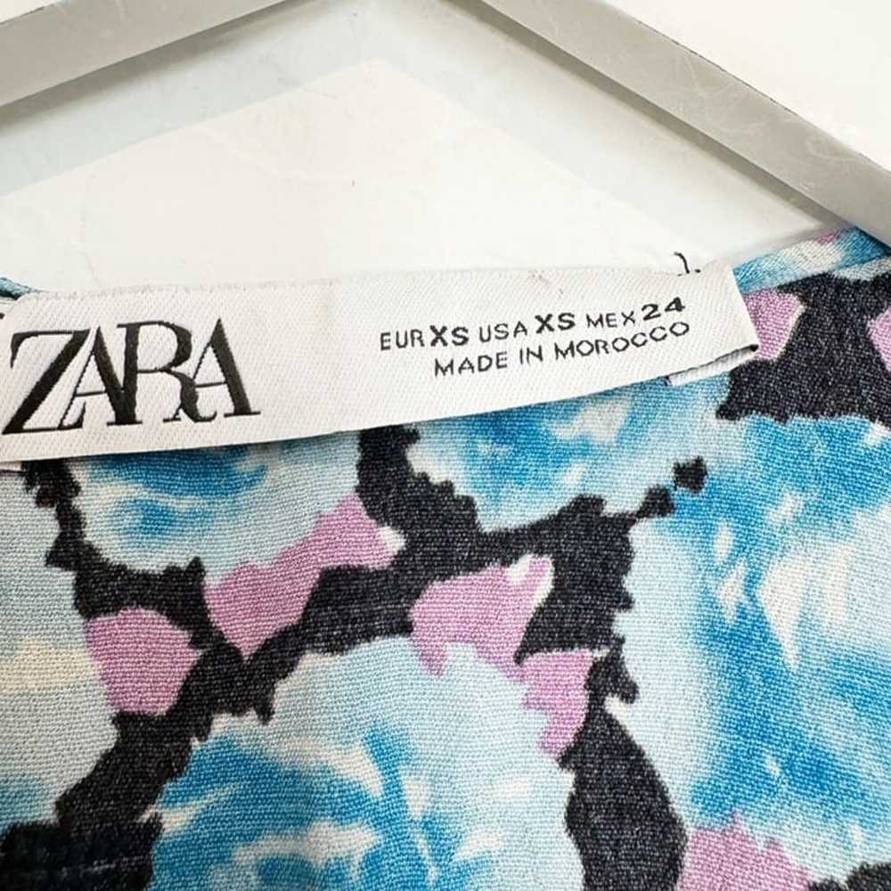 Zara Puff Sleeve V-Neck Wrap Front Mini Dress Boh… - image 7