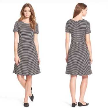 MADEWELL Gallerist Black White Stripes Dress Size 