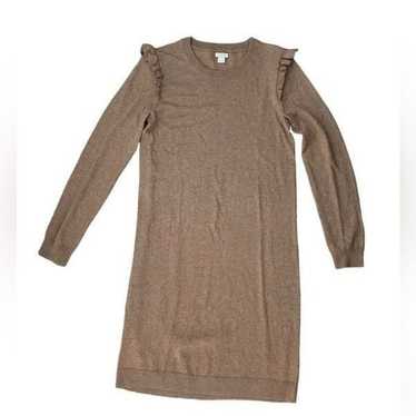 J. Crew Sweater Dress Wool Blend Tan size Small
