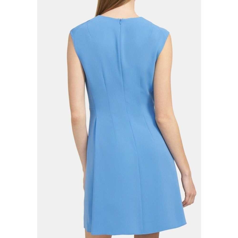 Theory Pleated Cap Sleeve Crepe Dress Light Lapis… - image 2