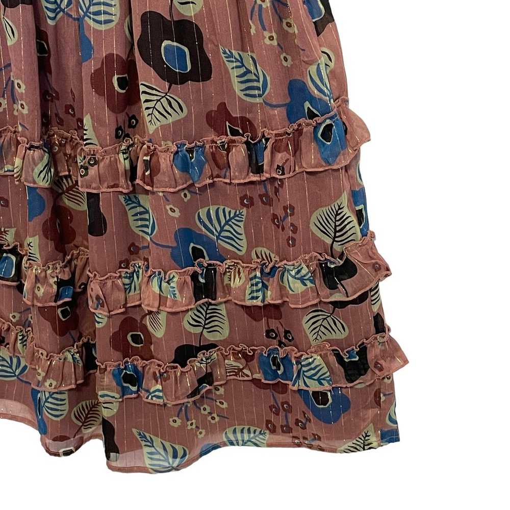 Modcloth Ruffled Floral Midi Dress Womens Small M… - image 5