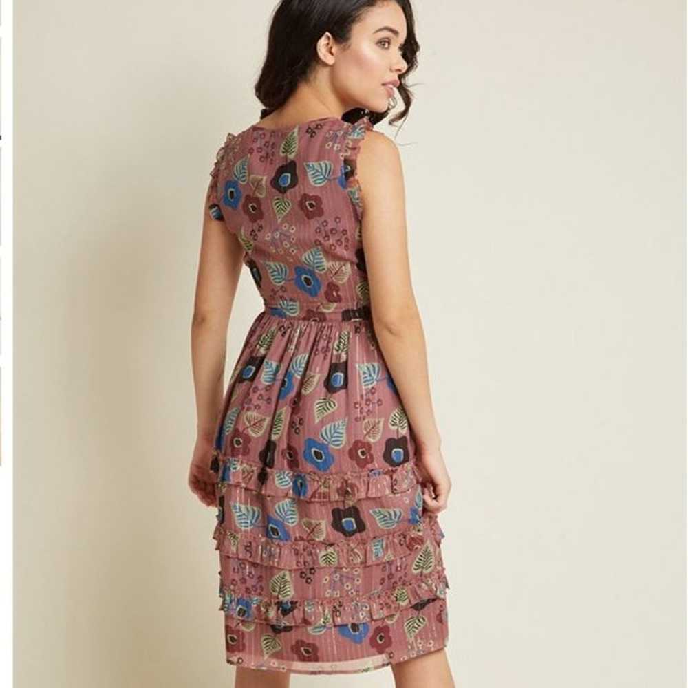 Modcloth Ruffled Floral Midi Dress Womens Small M… - image 8