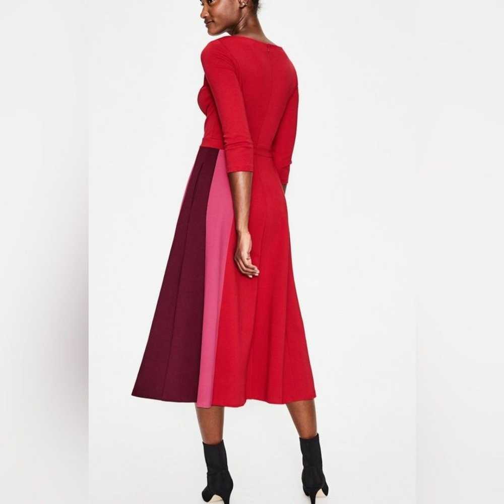 Boden Dress 10 Red Claudia Colorblock Ponte Midi … - image 2