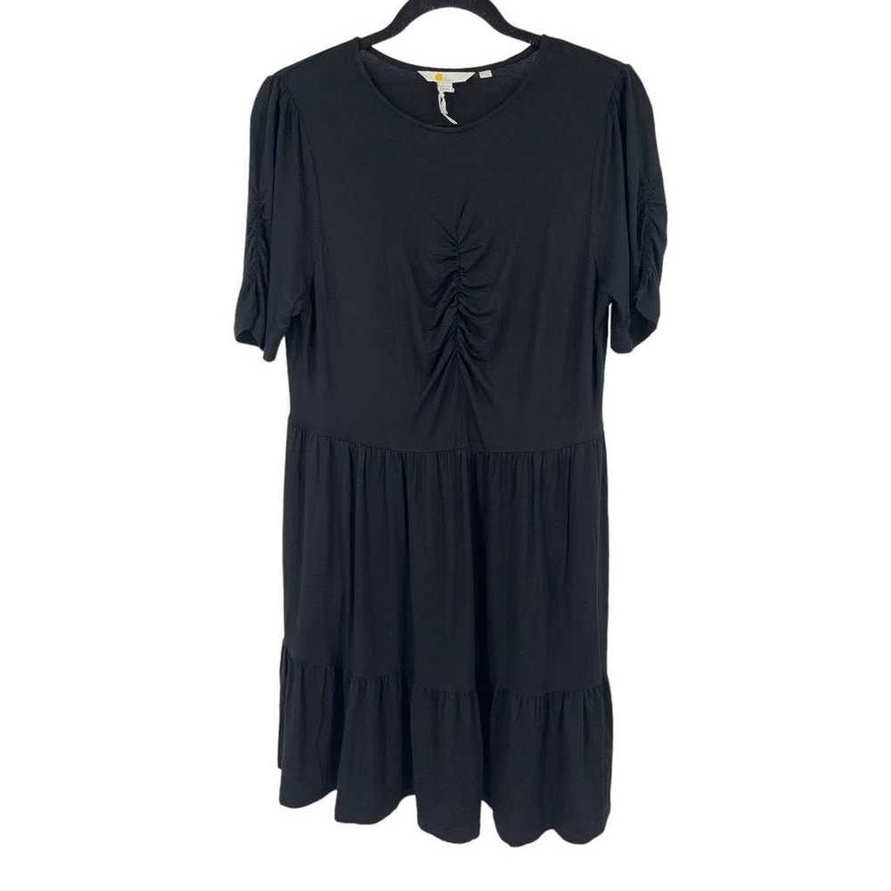 Boden Dress Ruched bust jersey mini black size 10 - image 1